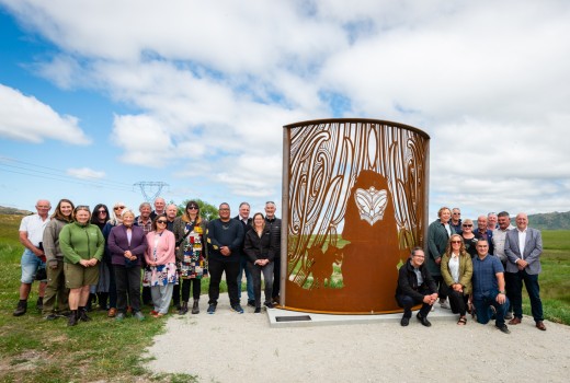 Guests at the Transpower Tohu Whenua Unveiling at Ida Valley